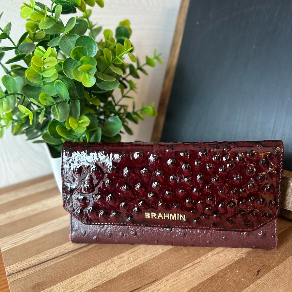 Brahmin Burgundy Clutch Wallet